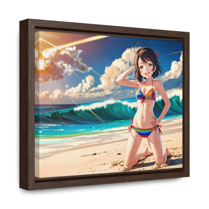 Sunlit Shores of Joy - Gallery Canvas Wraps, Horizontal Frame