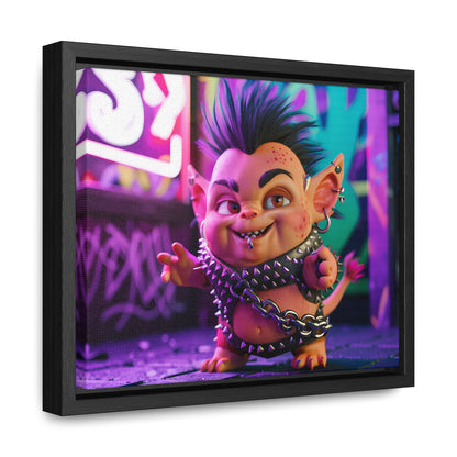 Punk Goblin in the Neon Alley - Gallery Canvas Wraps, Horizontal Frame