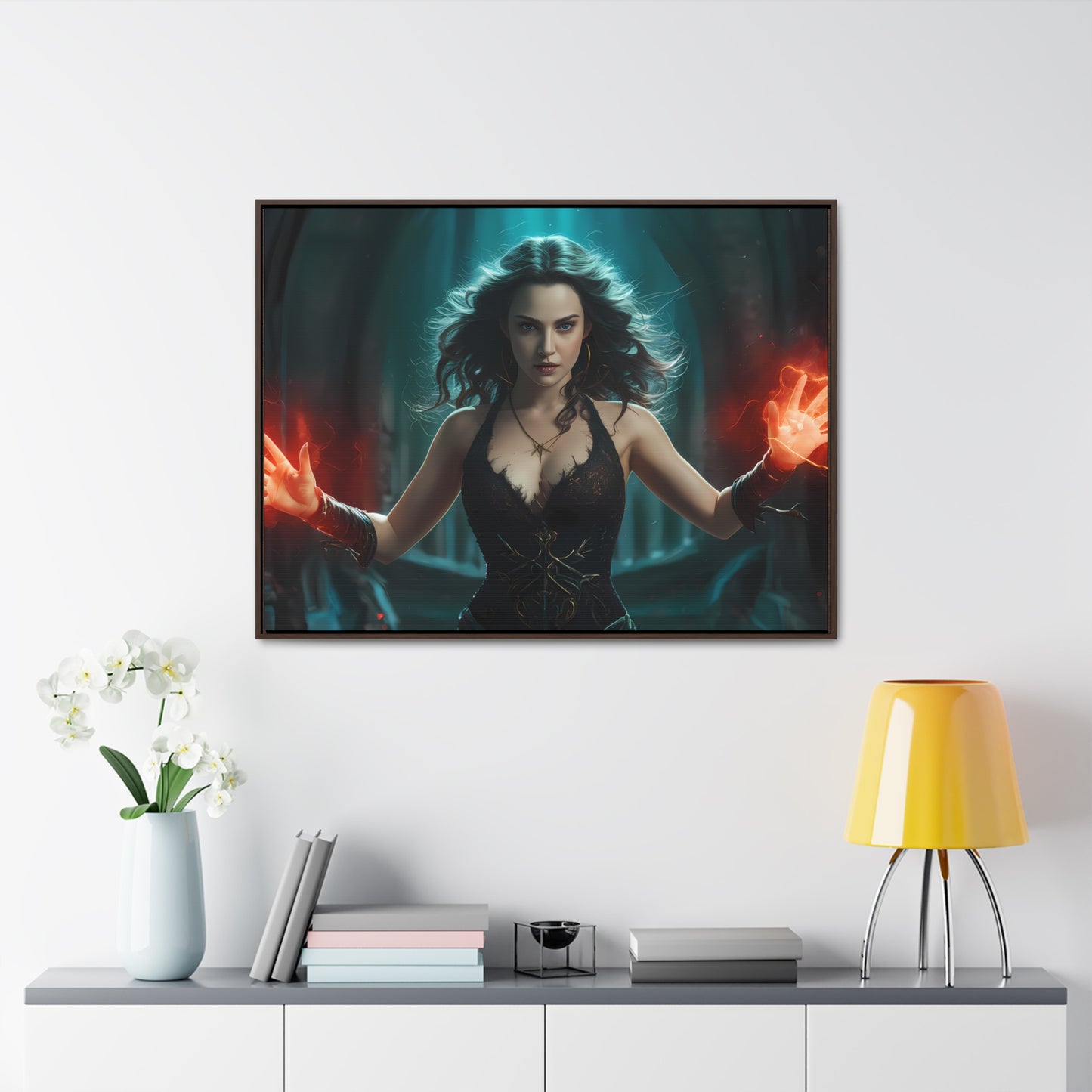 Sorceress of the Crimson Flame - Gallery Canvas Wraps, Horizontal Frame