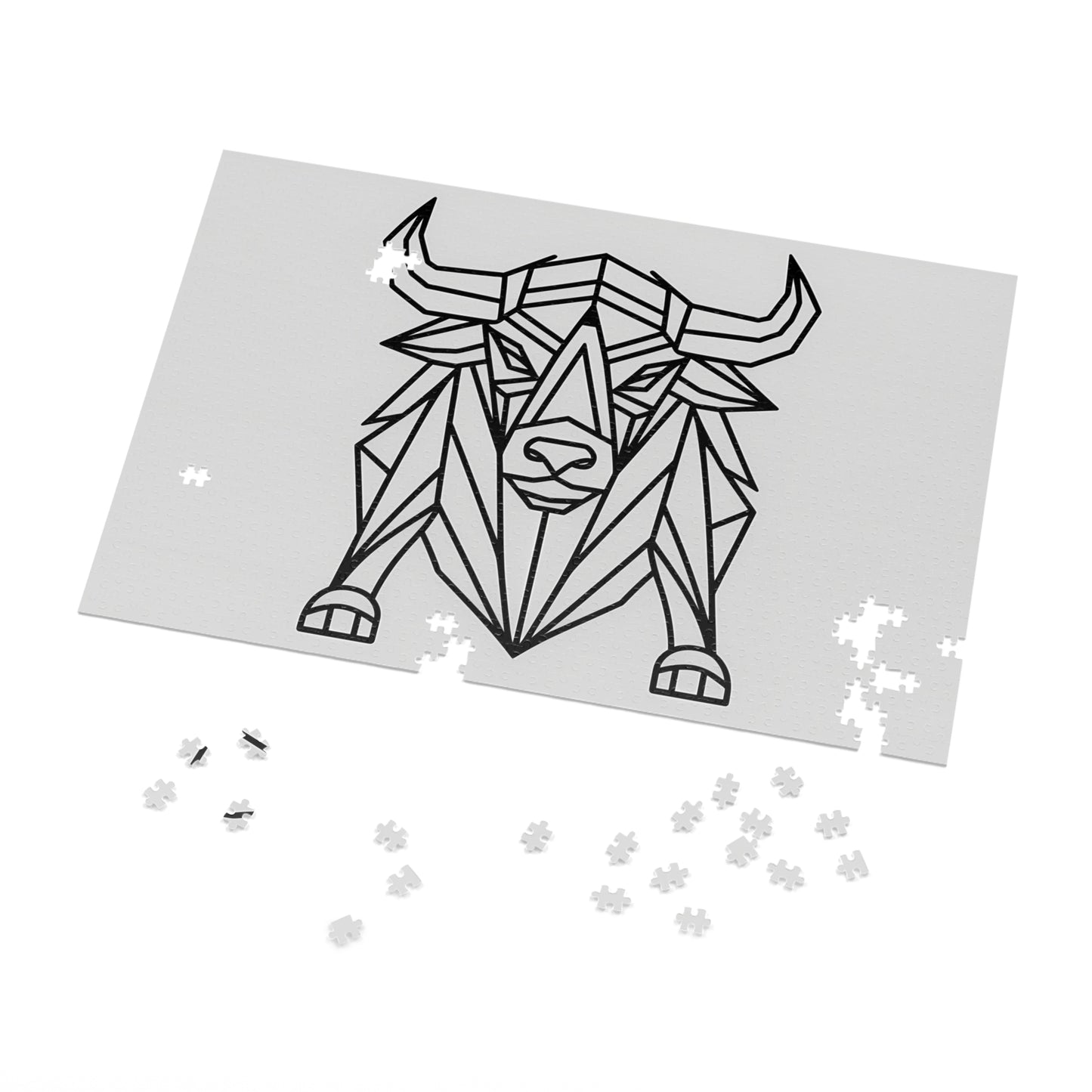 Geometric Bison Strength - Jigsaw Puzzle (30, 110, 252, 500,1000-Piece)