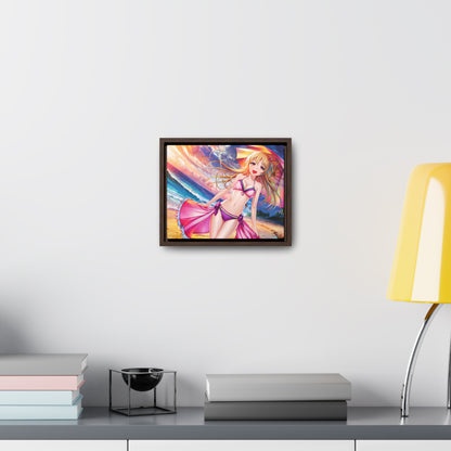 Sunset Stroll on the Beach - Gallery Canvas Wraps, Horizontal Frame