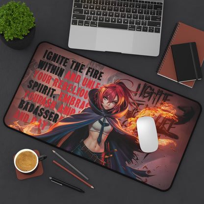 Female Fire Mage - Desk Mat