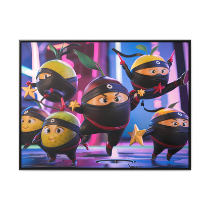 Ninja Citrus Squad: Star Power Unleashed - Gallery Canvas Wraps, Horizontal Frame