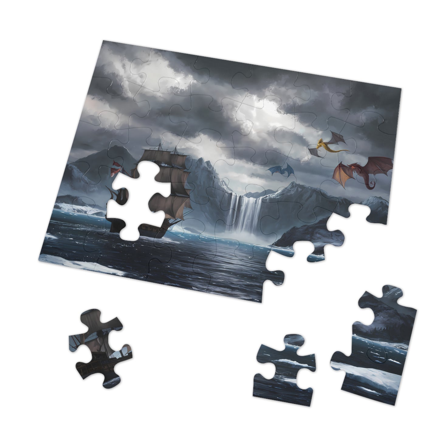Dragons Over Frozen Seas - Jigsaw Puzzle (30, 110, 252, 500,1000-Piece)