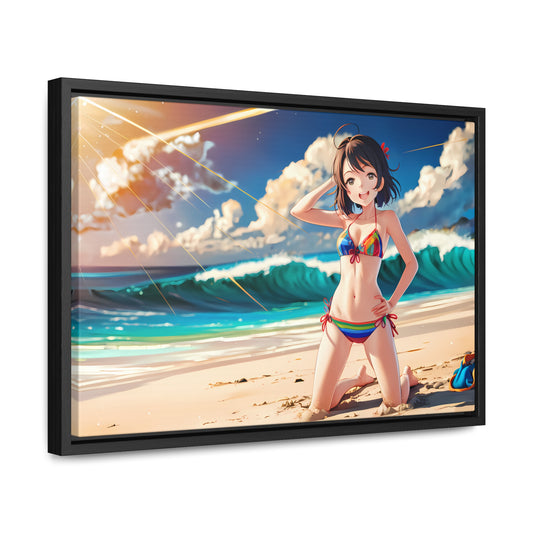 Sunlit Shores of Joy - Gallery Canvas Wraps, Horizontal Frame