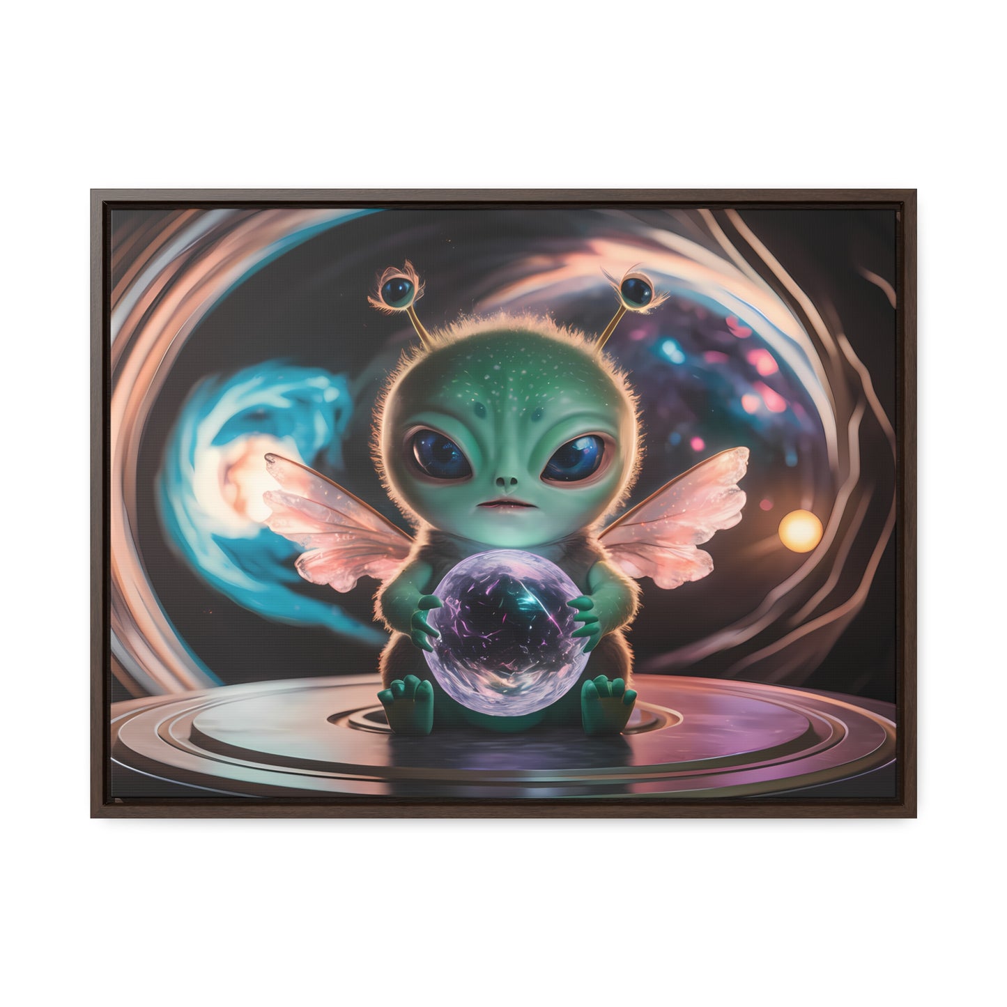 Guardian of the Cosmic Crystal - Gallery Canvas Wraps, Horizontal Frame