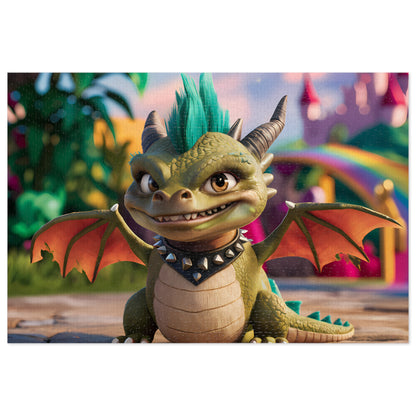 "Punk Dragon's Mischievous Smile" - Jigsaw Puzzle (30, 110, 252, 500,1000-Piece)