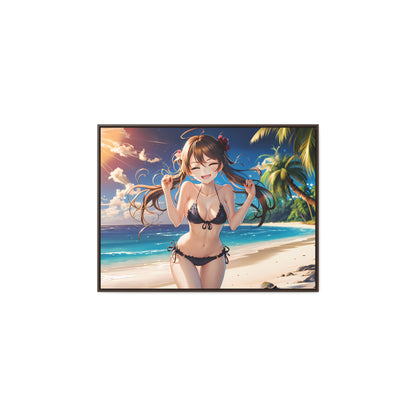 Sunlit Joy on the Beach - Gallery Canvas Wraps, Horizontal Frame
