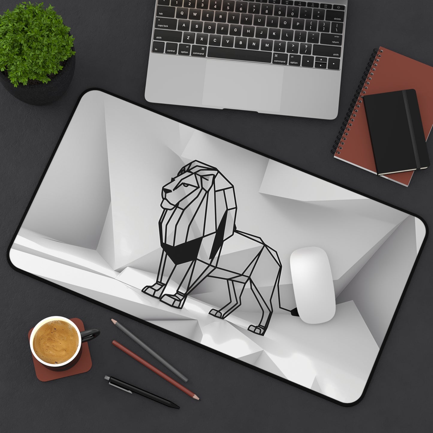 Majestic Geometric Lion - Desk Mat