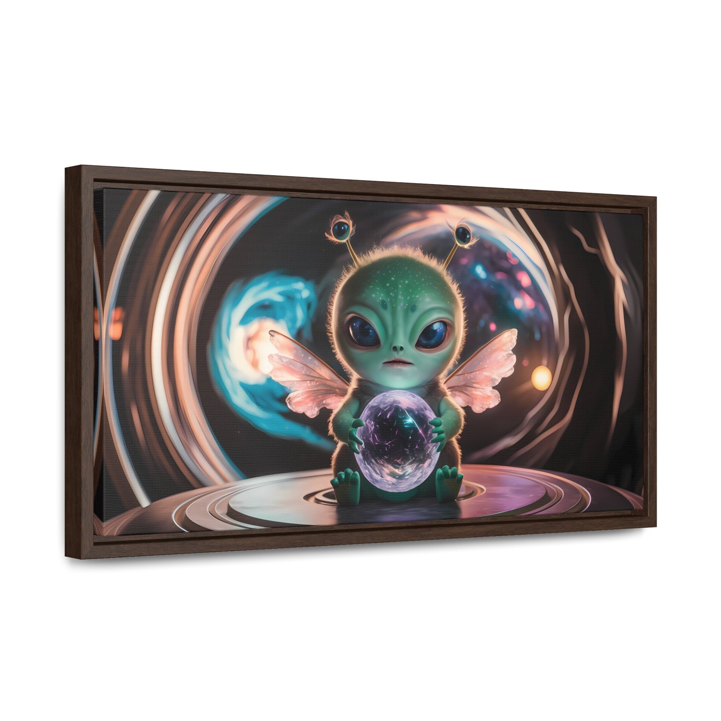 Guardian of the Cosmic Crystal - Gallery Canvas Wraps, Horizontal Frame