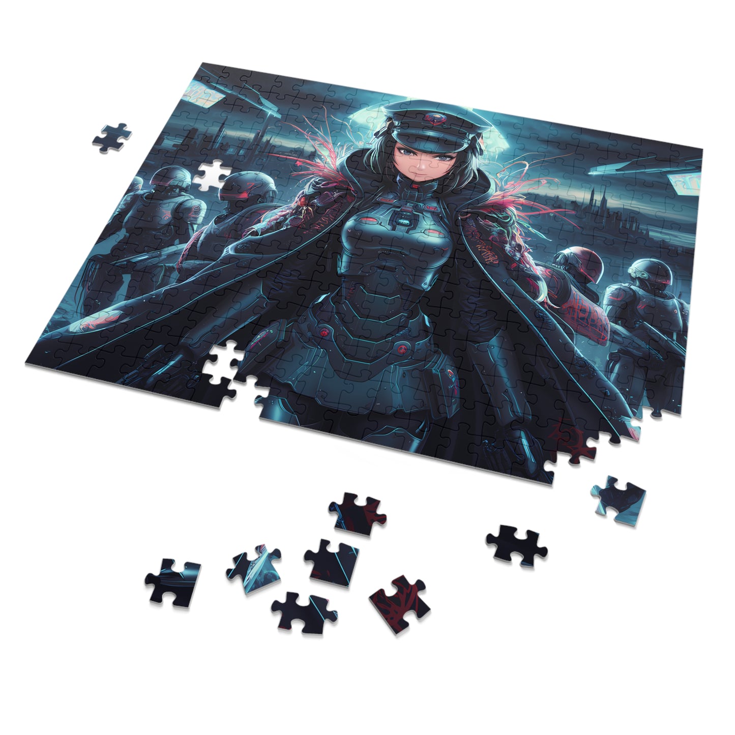 Enforcer of the Neon Dystopia - Jigsaw Puzzle (30, 110, 252, 500,1000-Piece)