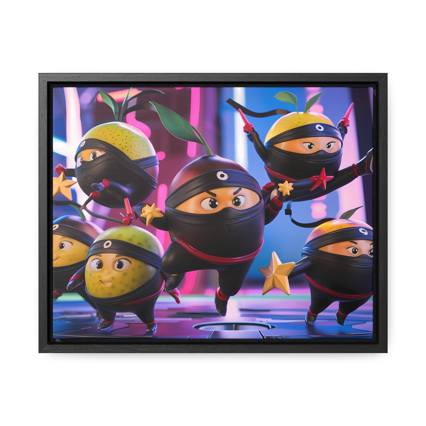 Ninja Citrus Squad: Star Power Unleashed - Gallery Canvas Wraps, Horizontal Frame