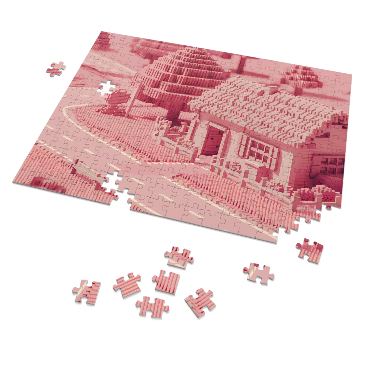 Pixelated Suburban Dream - Jigsaw Puzzle (30, 110, 252, 500,1000-Piece)