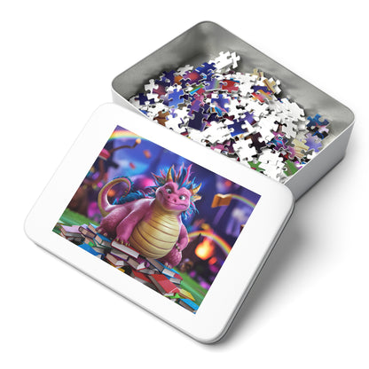 The Bookish Dragon's Enchanted Library - Jigsaw Puzzle (30, 110, 252, 500,1000-Piece)