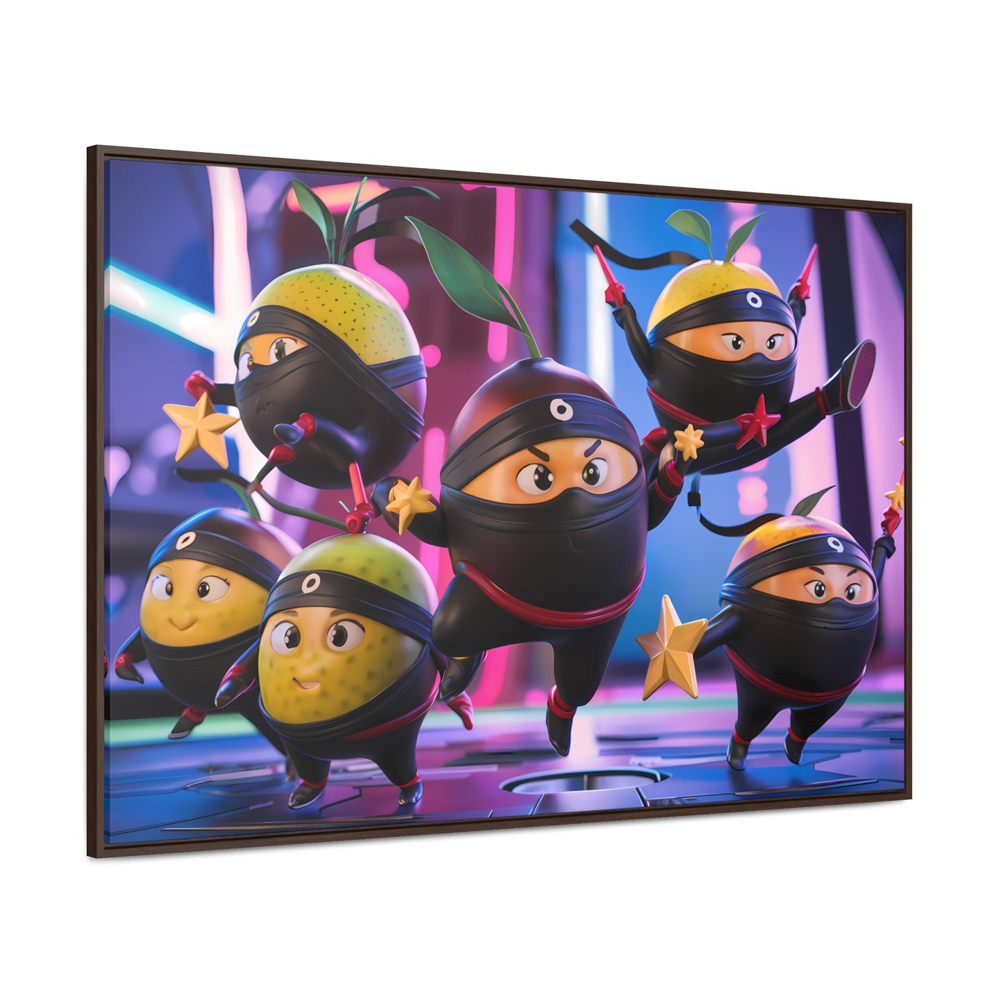 Ninja Citrus Squad: Star Power Unleashed - Gallery Canvas Wraps, Horizontal Frame