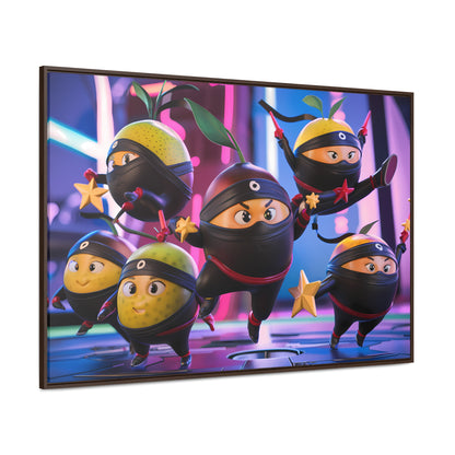 Ninja Citrus Squad: Star Power Unleashed - Gallery Canvas Wraps, Horizontal Frame