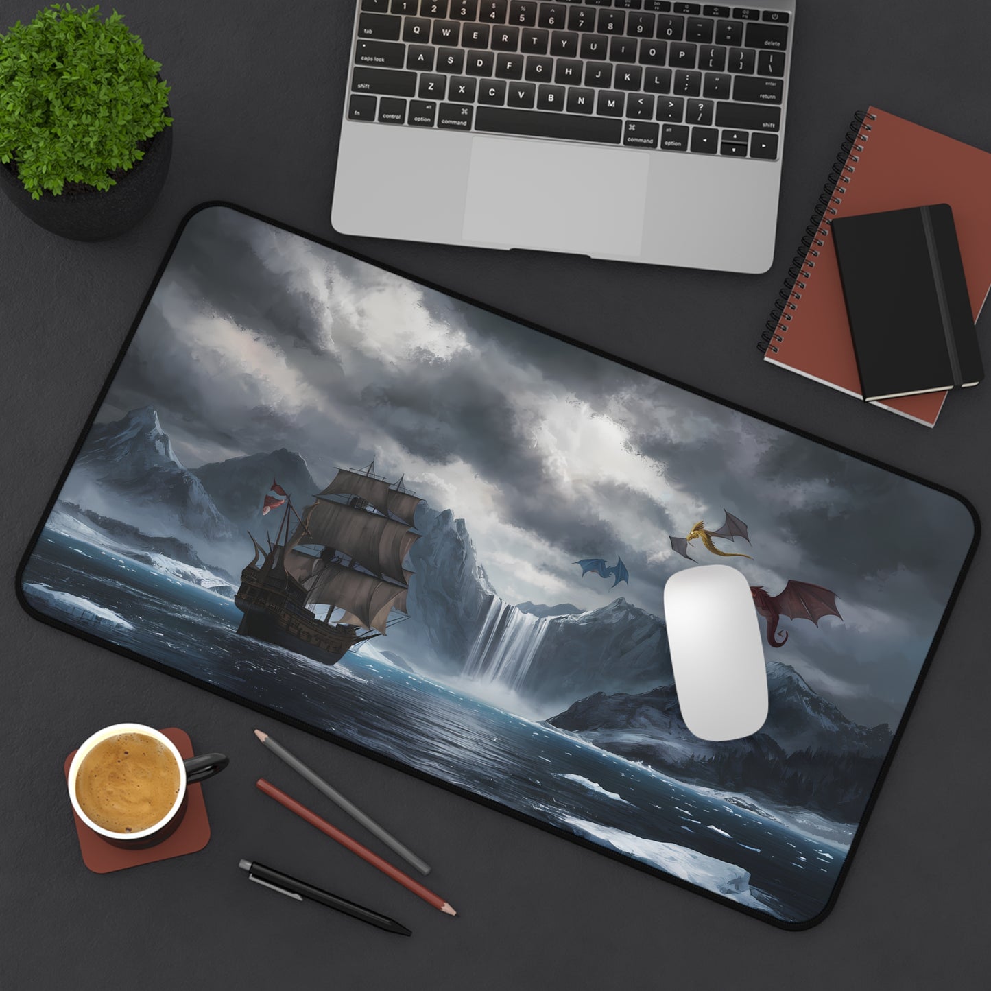 Fantasy Voyage with Dragons - Desk Mat