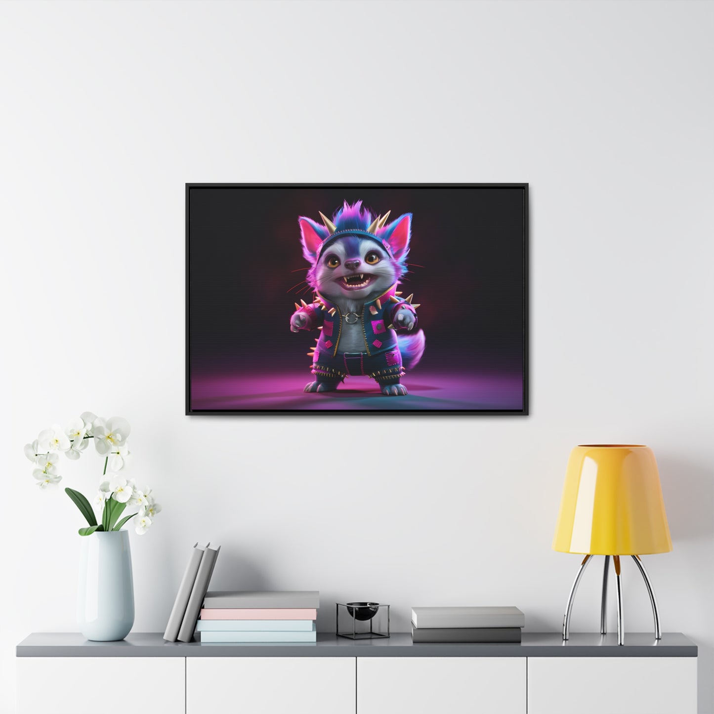 Punk Feline Fury - Gallery Canvas Wraps, Horizontal Frame
