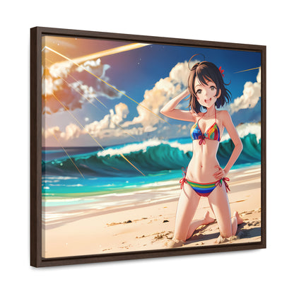 Sunlit Shores of Joy - Gallery Canvas Wraps, Horizontal Frame