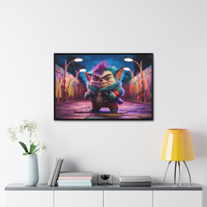 Rebel Furry in the Neon Alley - Gallery Canvas Wraps, Horizontal Frame