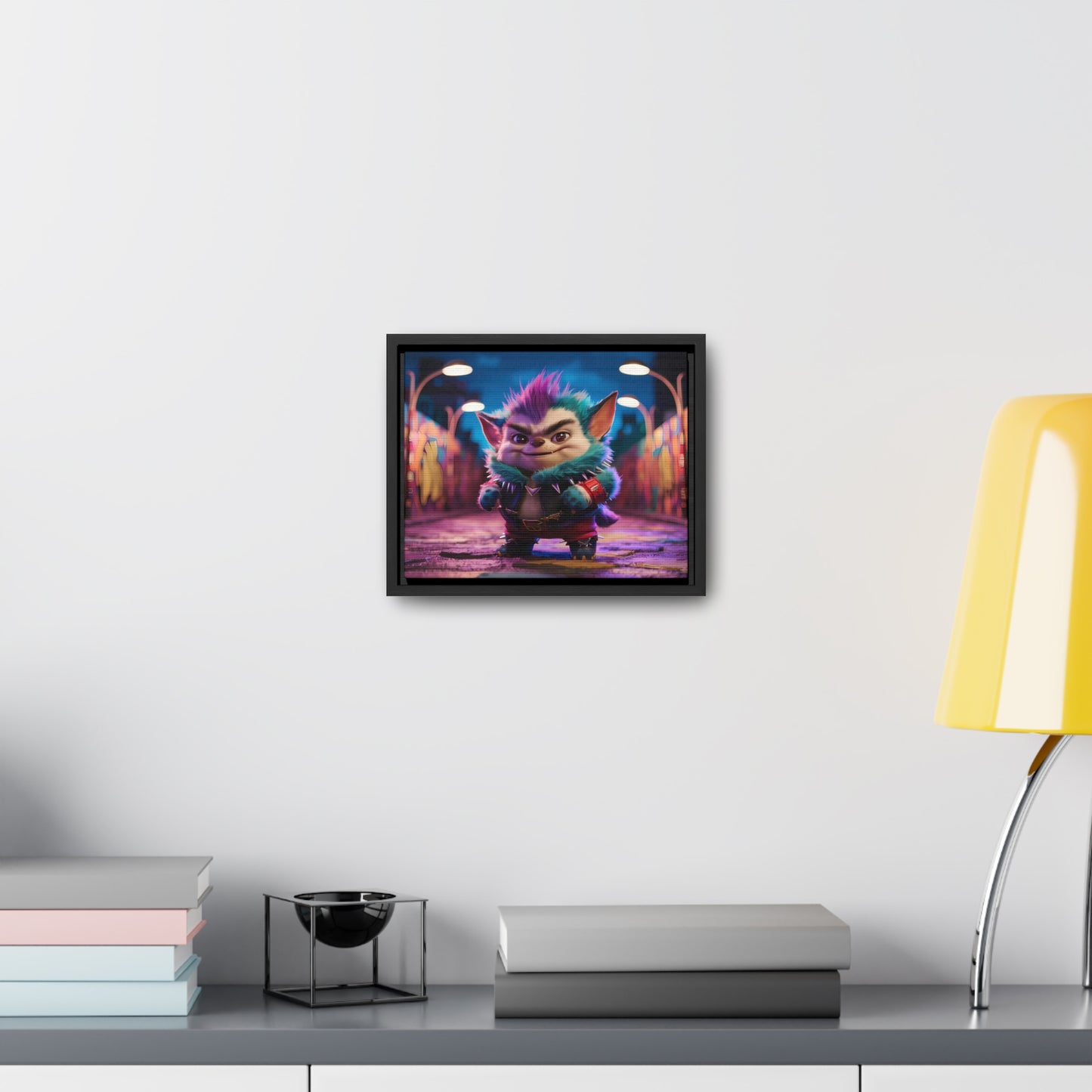 Rebel Furry in the Neon Alley - Gallery Canvas Wraps, Horizontal Frame