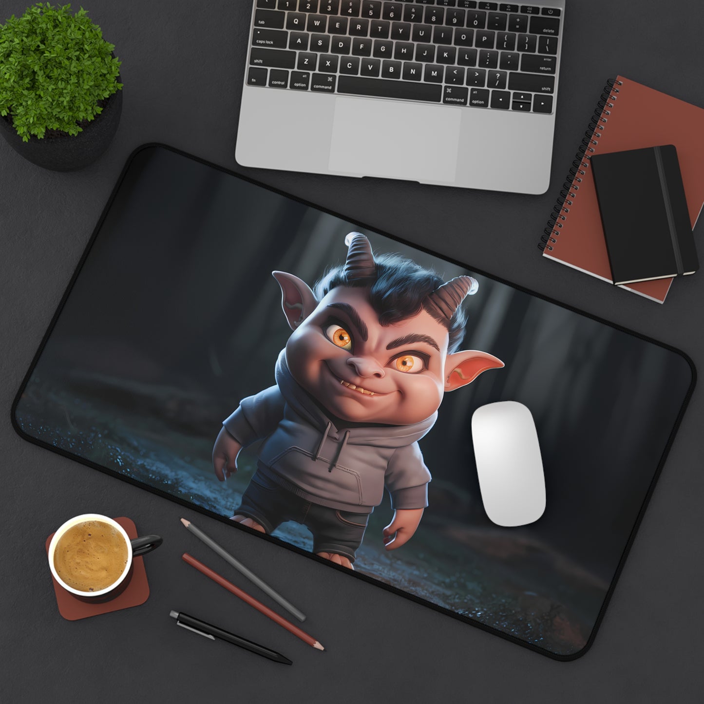 The Mischievous Forest Imp - Desk Mat