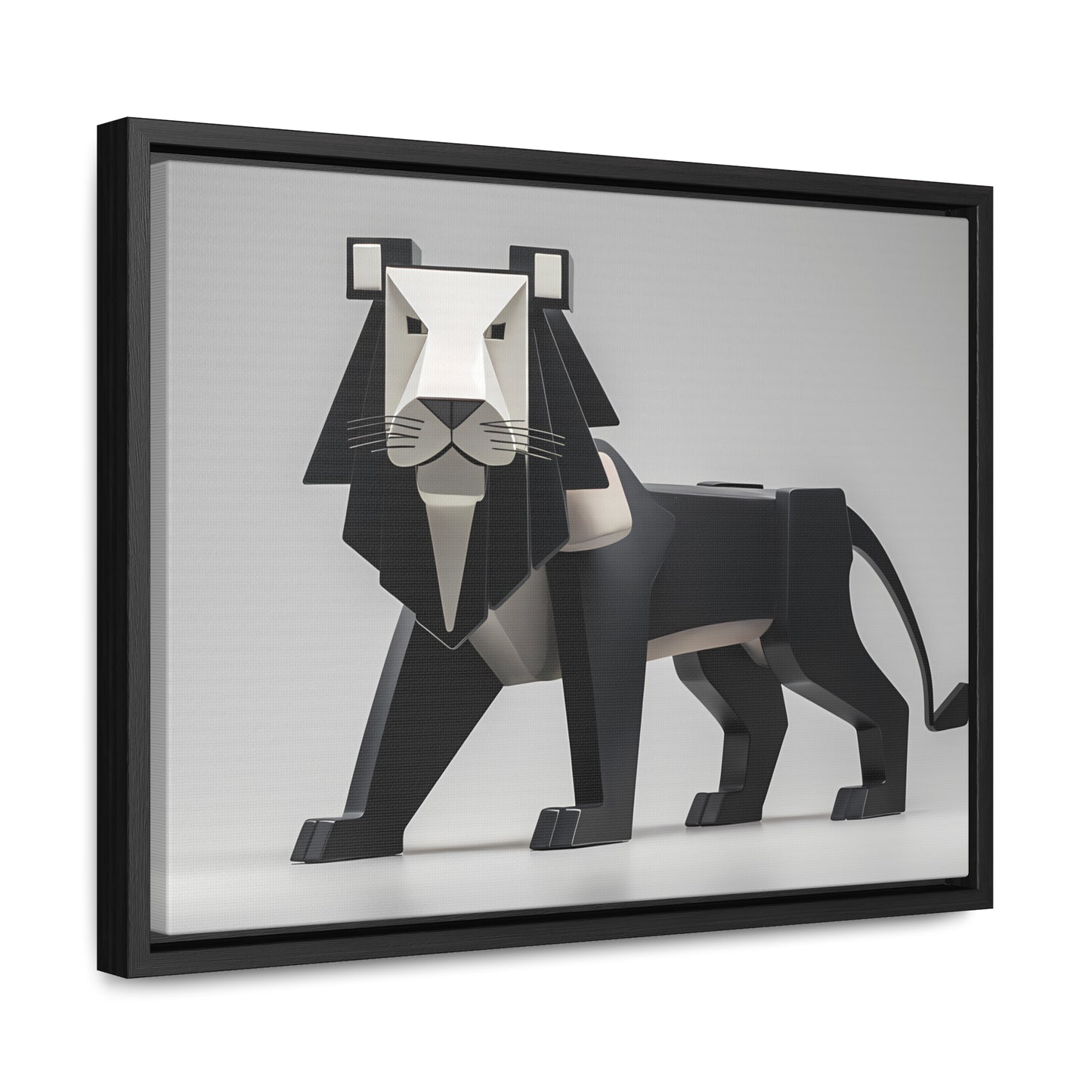 Regal Geometric Lion - Gallery Canvas Wraps, Horizontal Frame