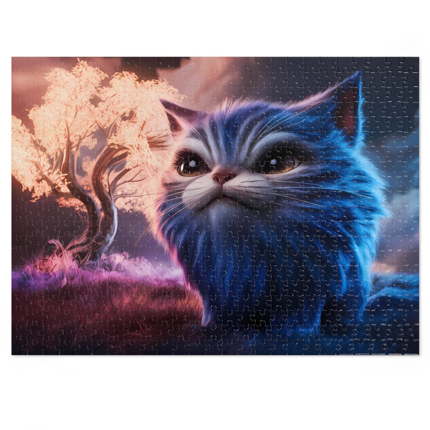 Ethereal Cat in a Mystical Landscape - Jigsaw Puzzle (30, 110, 252, 500,1000-Piece)