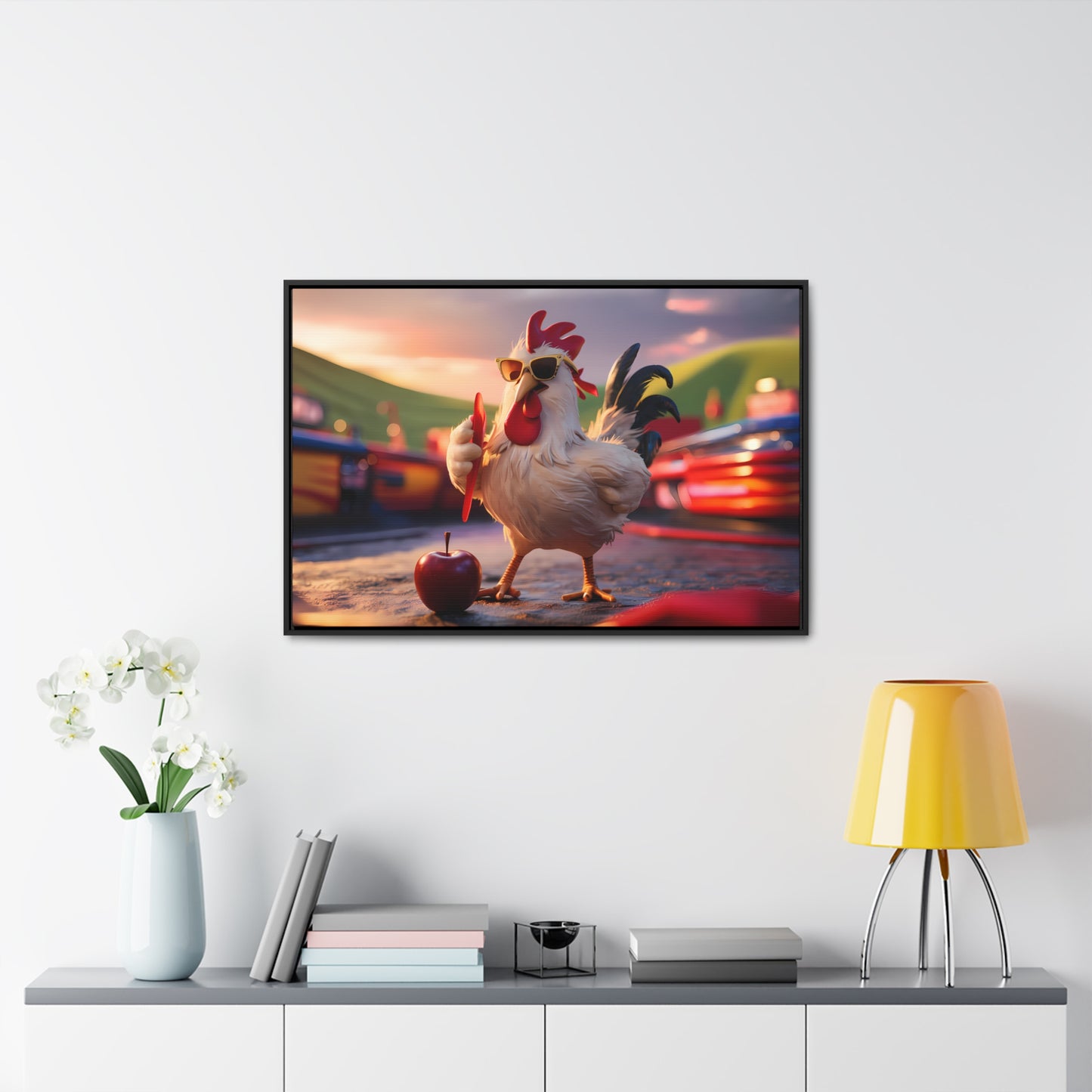 Cool Rooster at the Carnival - Gallery Canvas Wraps, Horizontal Frame