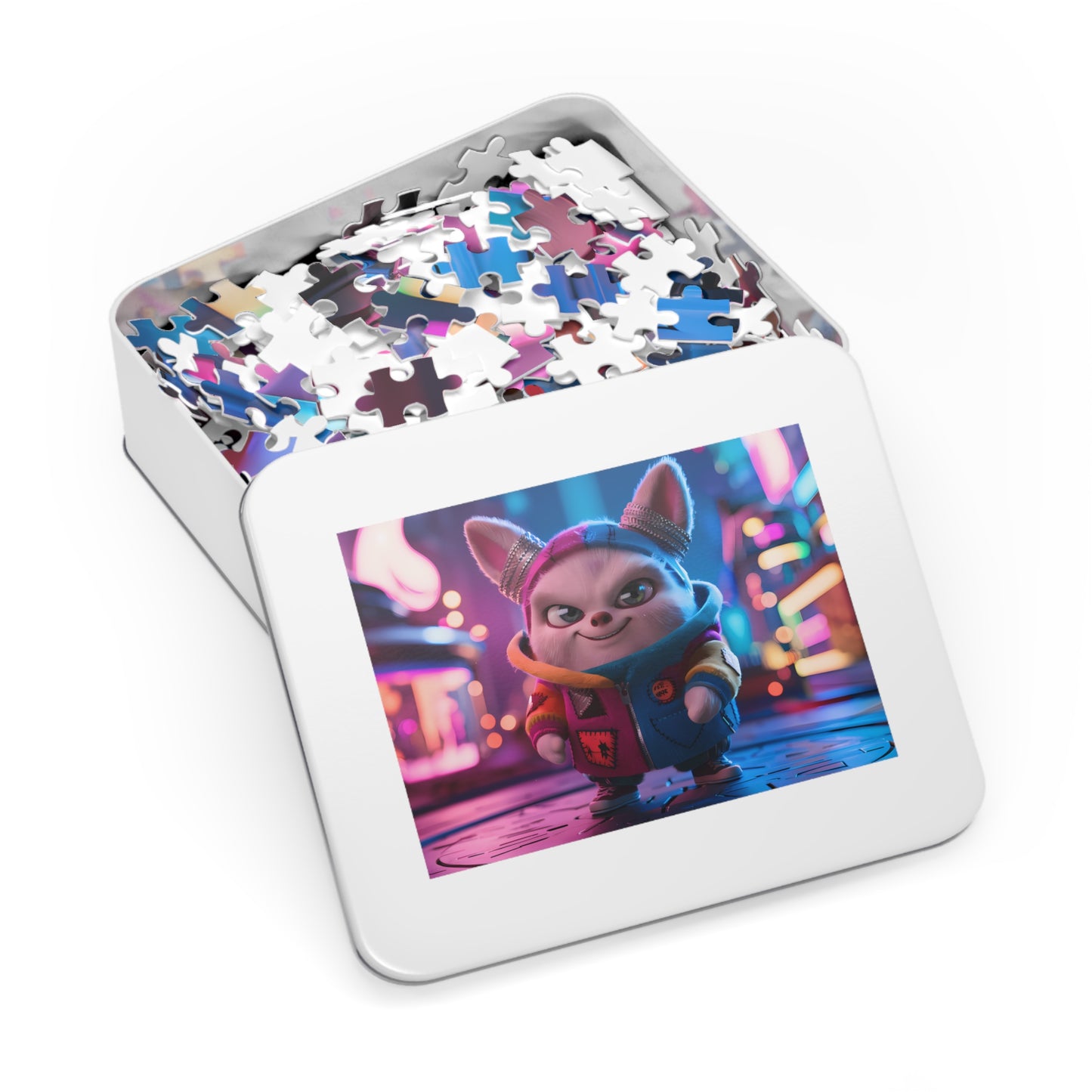 The Adventurous Bunny in Cyber City - Jigsaw Puzzle (30, 110, 252, 500,1000-Piece)