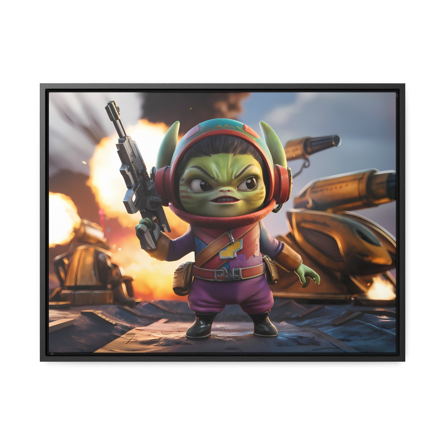 "Galactic Gremlin Commander" - Gallery Canvas Wraps, Horizontal Frame