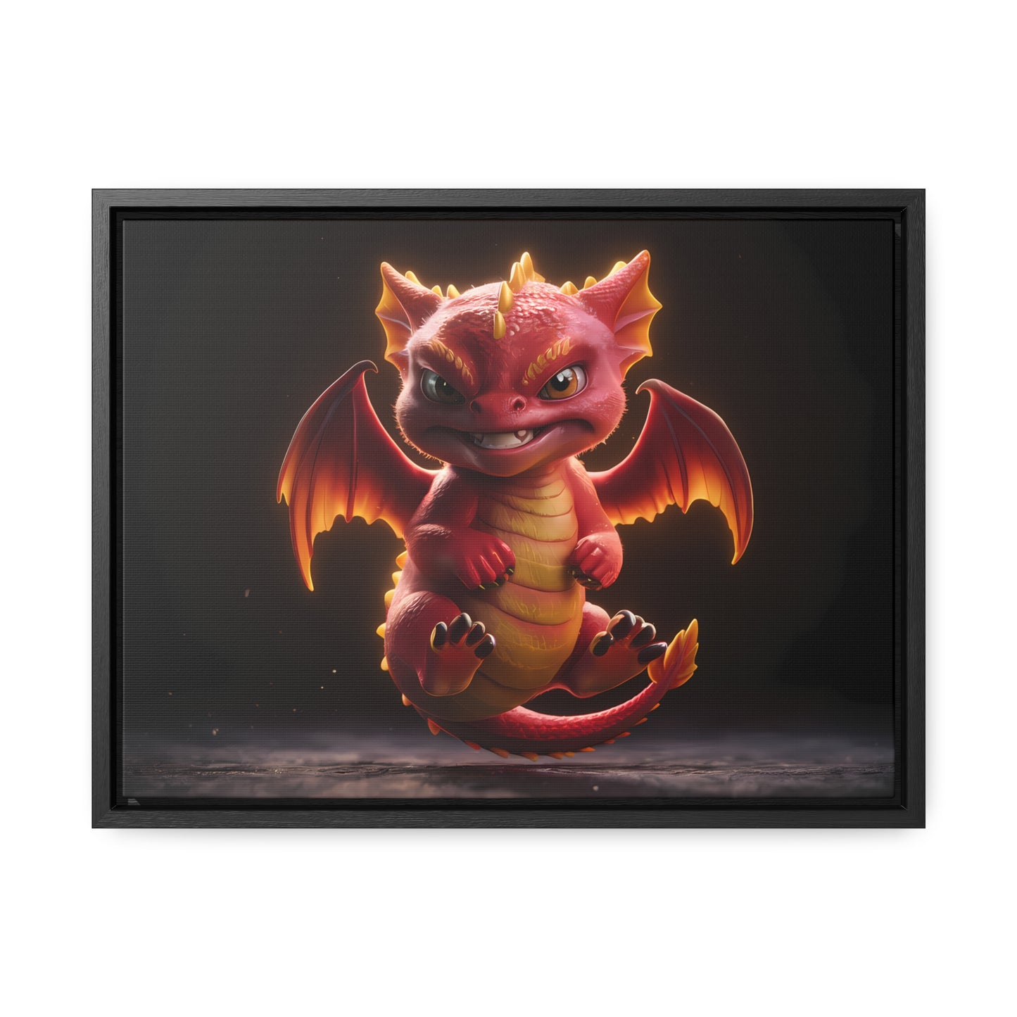 "Fiery Little Guardian" - Gallery Canvas Wraps, Horizontal Frame
