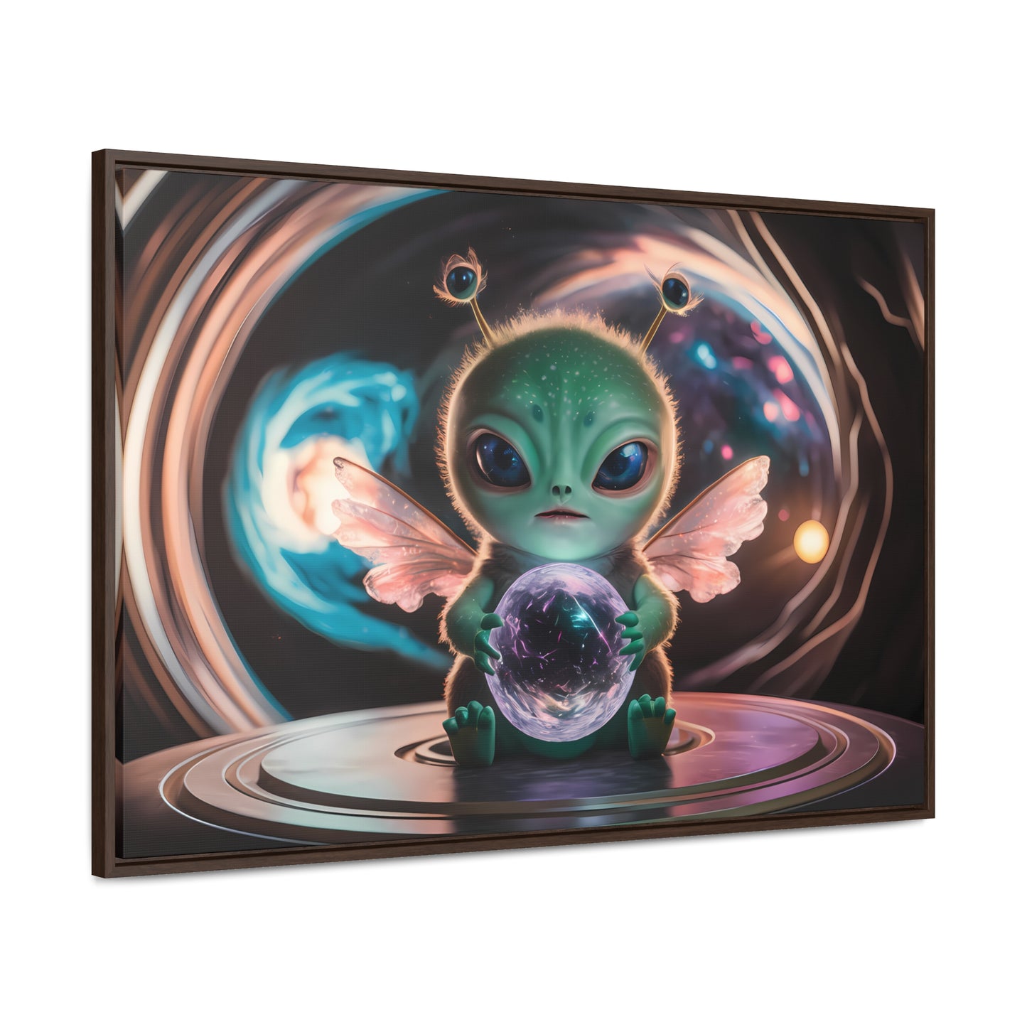 Guardian of the Cosmic Crystal - Gallery Canvas Wraps, Horizontal Frame