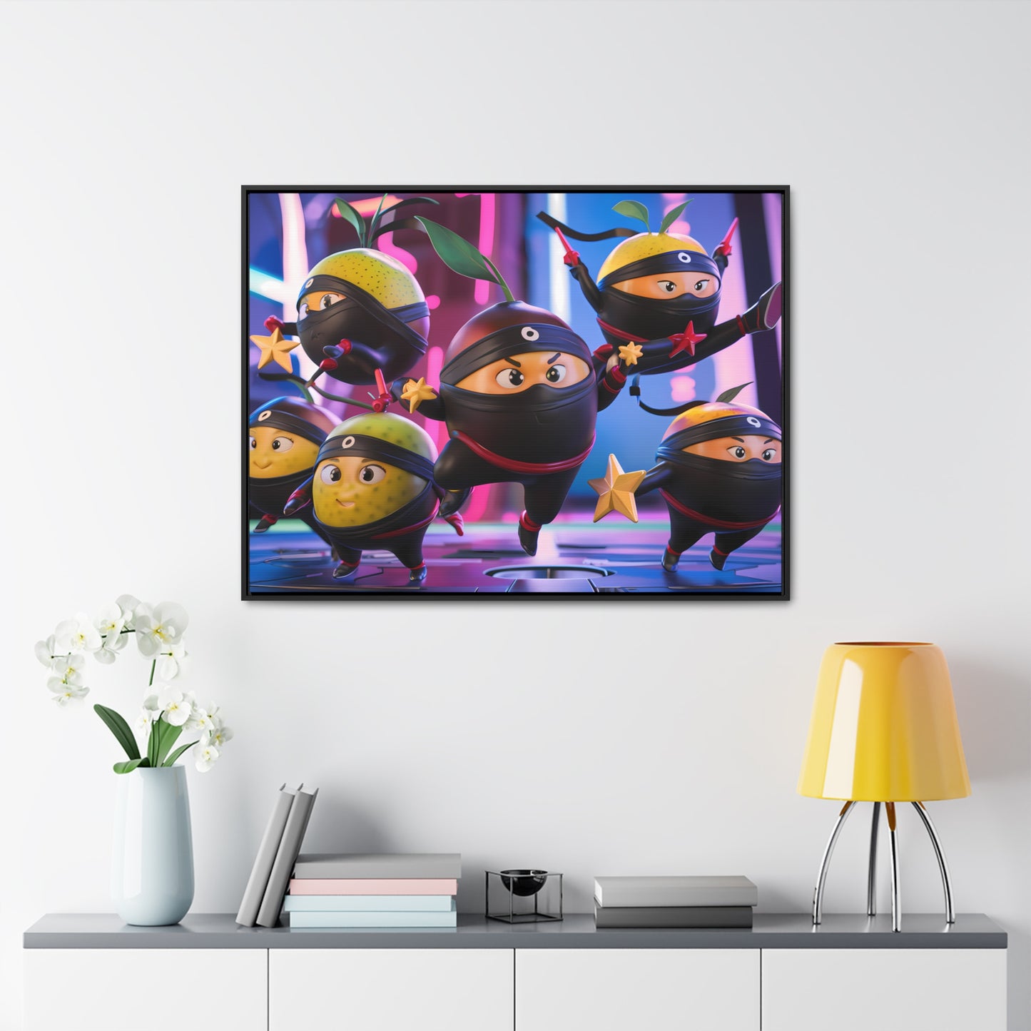 Ninja Citrus Squad: Star Power Unleashed - Gallery Canvas Wraps, Horizontal Frame