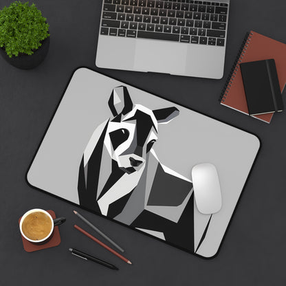 "Monochrome Kangaroo Abstract" - Desk Mat