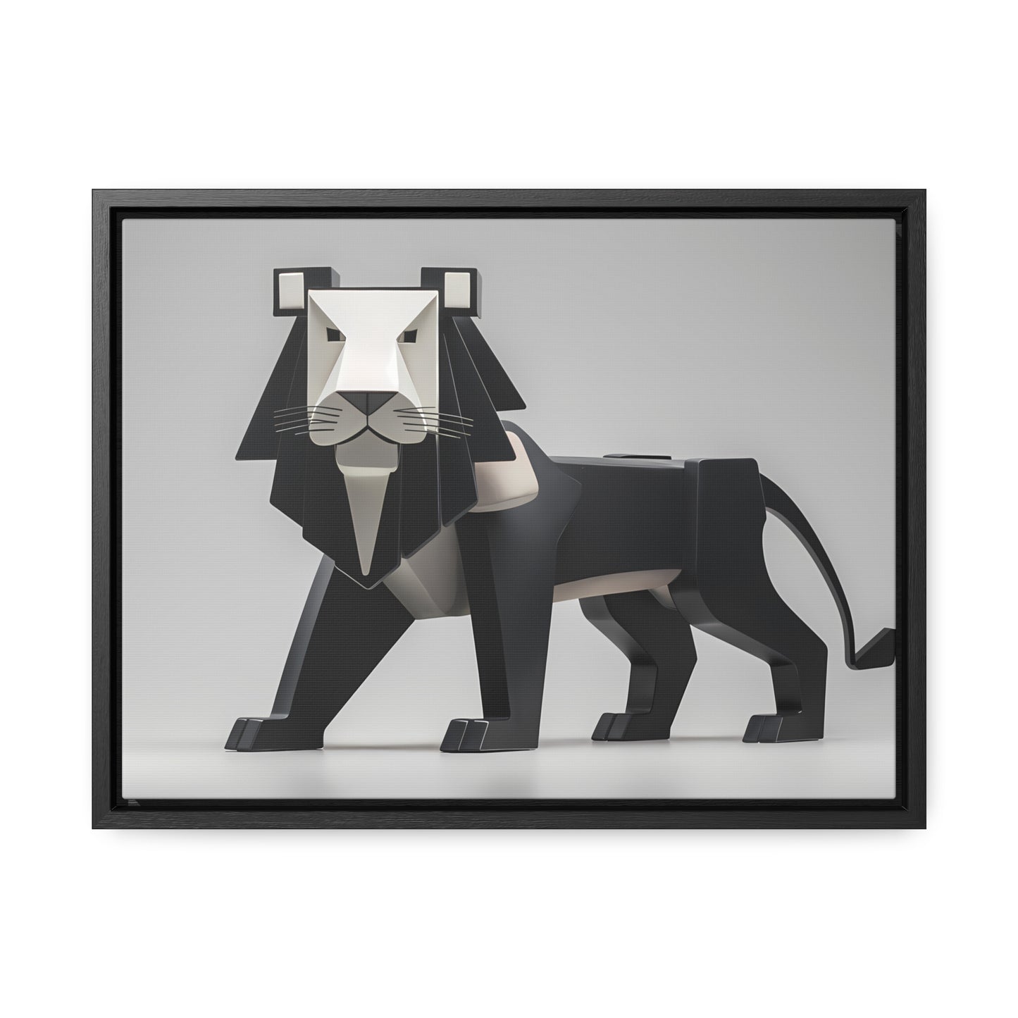 Regal Geometric Lion - Gallery Canvas Wraps, Horizontal Frame