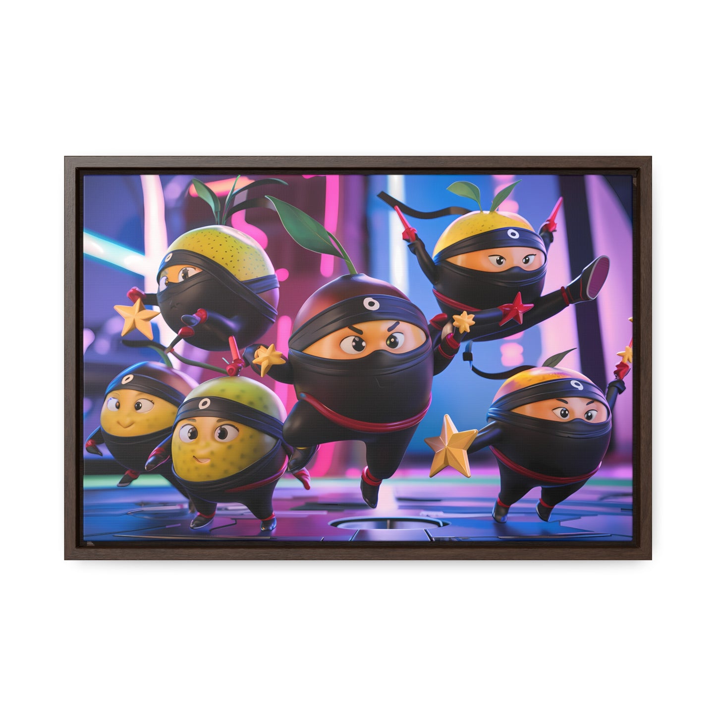 Ninja Citrus Squad: Star Power Unleashed - Gallery Canvas Wraps, Horizontal Frame