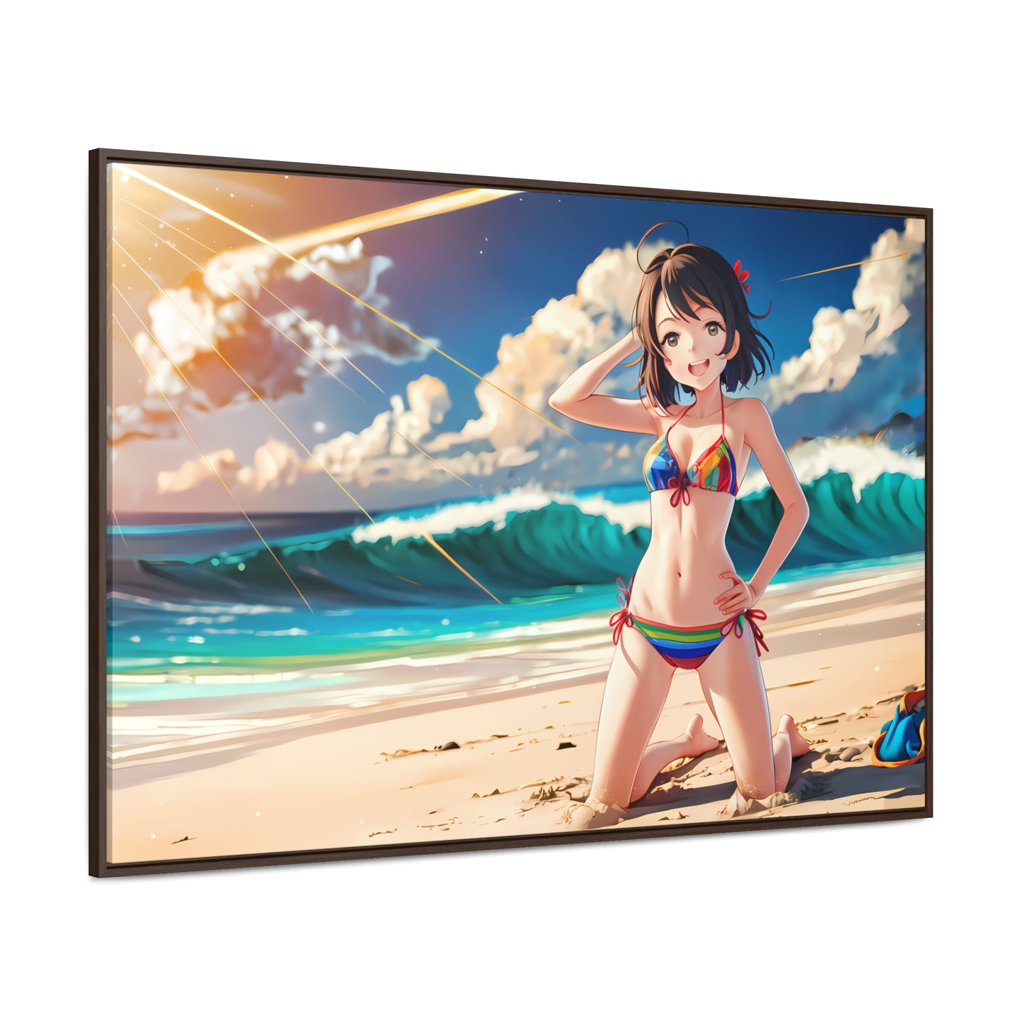 Sunlit Shores of Joy - Gallery Canvas Wraps, Horizontal Frame