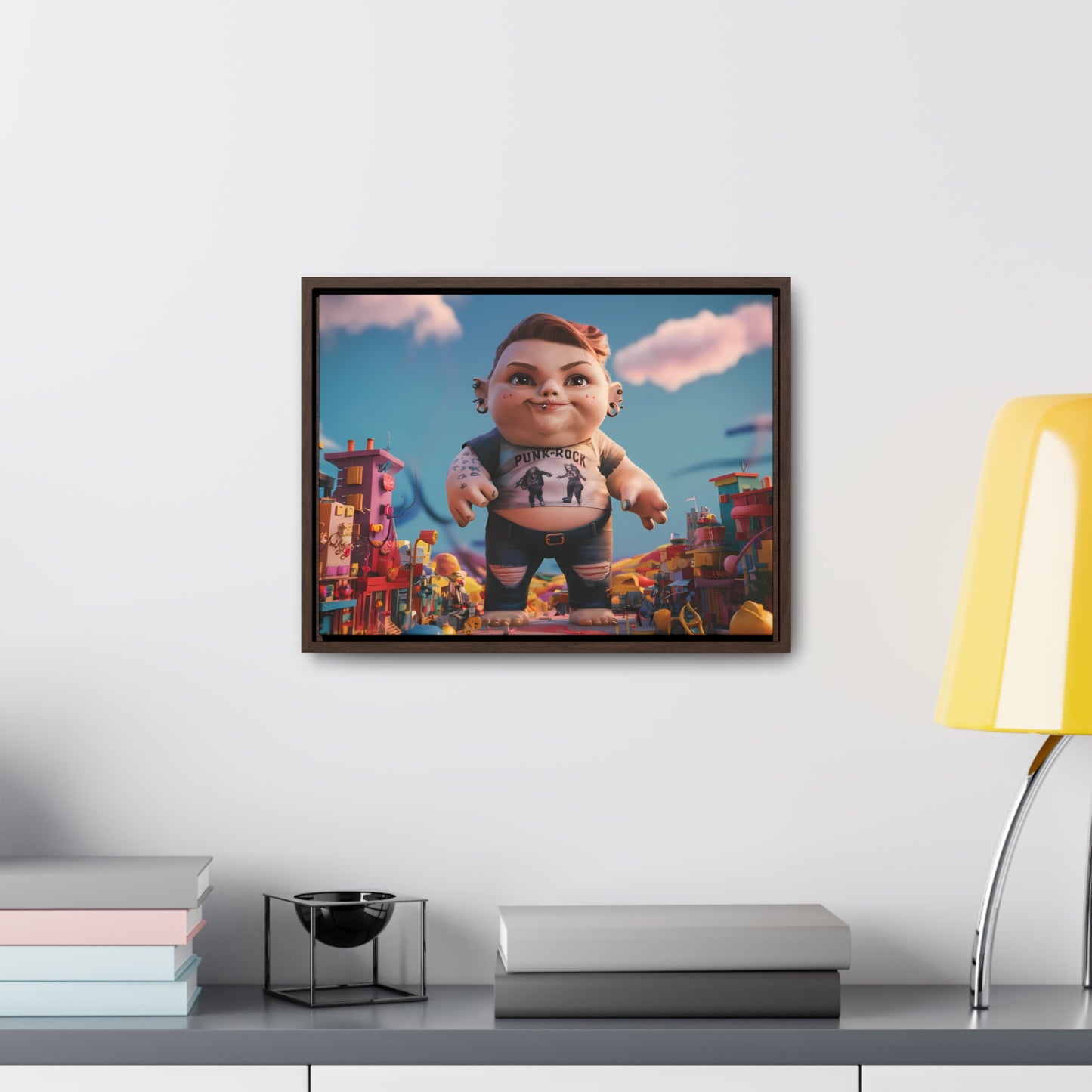 "Punk Rock Titan in Toy Town" - Gallery Canvas Wraps, Horizontal Frame