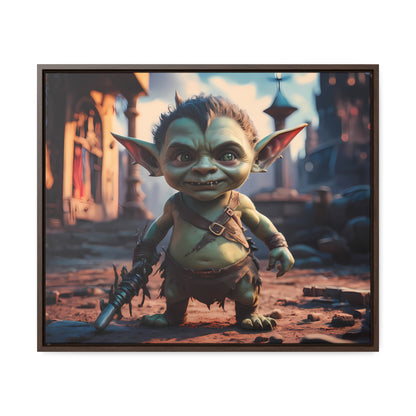Goblin Warrior in the Ruined City - Gallery Canvas Wraps, Horizontal Frame