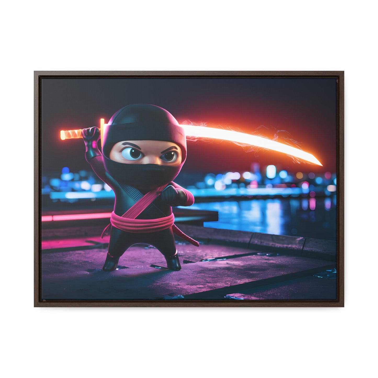 Neon Ninja Showdown - Gallery Canvas Wraps, Horizontal Frame
