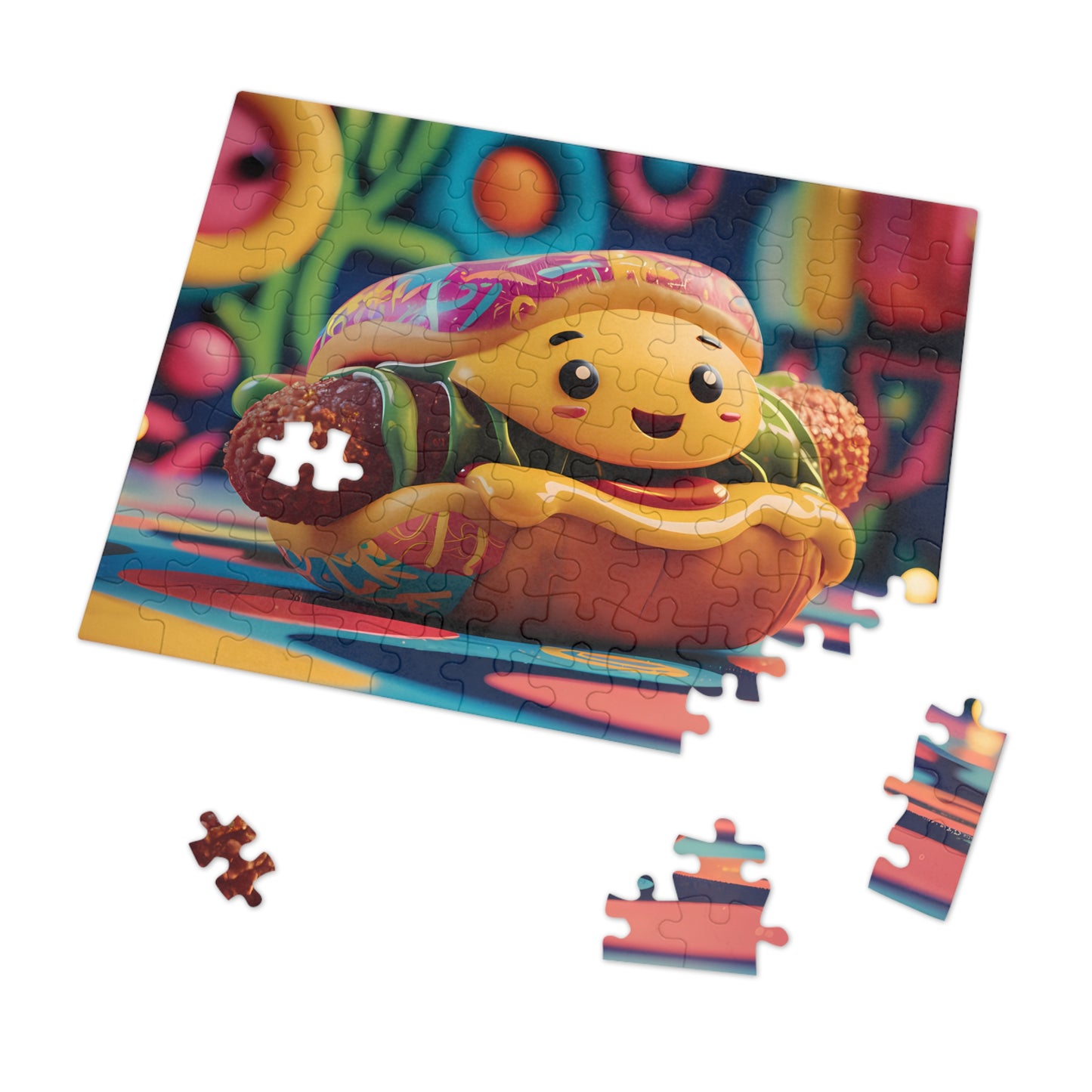 "Cheerful Hotdog Delight" - Jigsaw Puzzle (30, 110, 252, 500,1000-Piece)