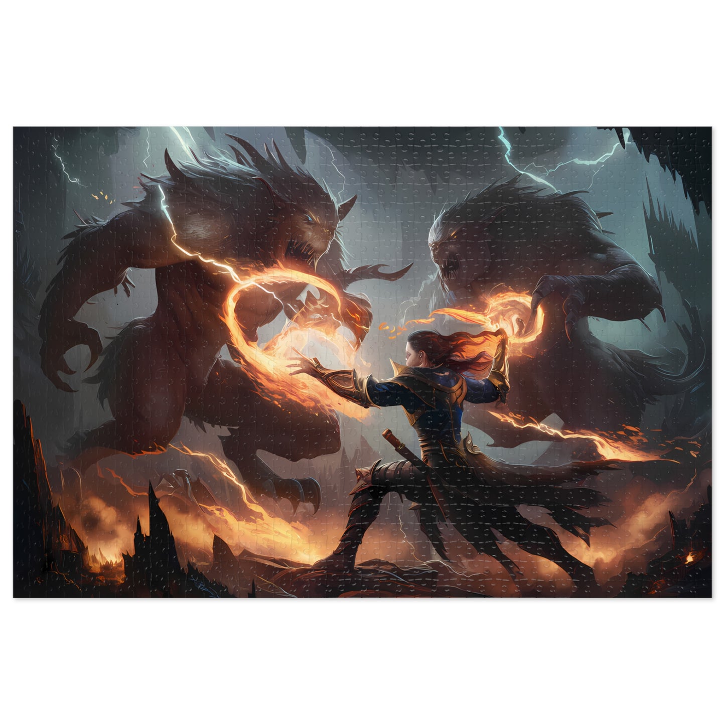 Battle of the Infernal Beasts - Jigsaw Puzzle (30, 110, 252, 500,1000-Piece)