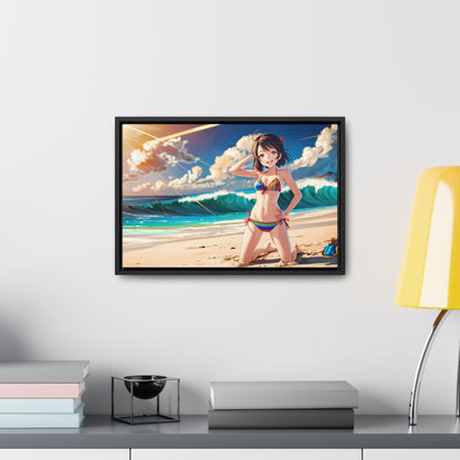 Sunlit Shores of Joy - Gallery Canvas Wraps, Horizontal Frame