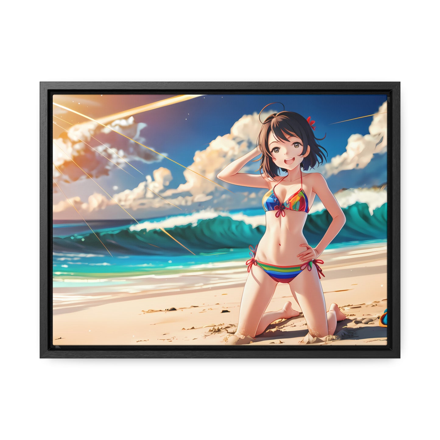 Sunlit Shores of Joy - Gallery Canvas Wraps, Horizontal Frame