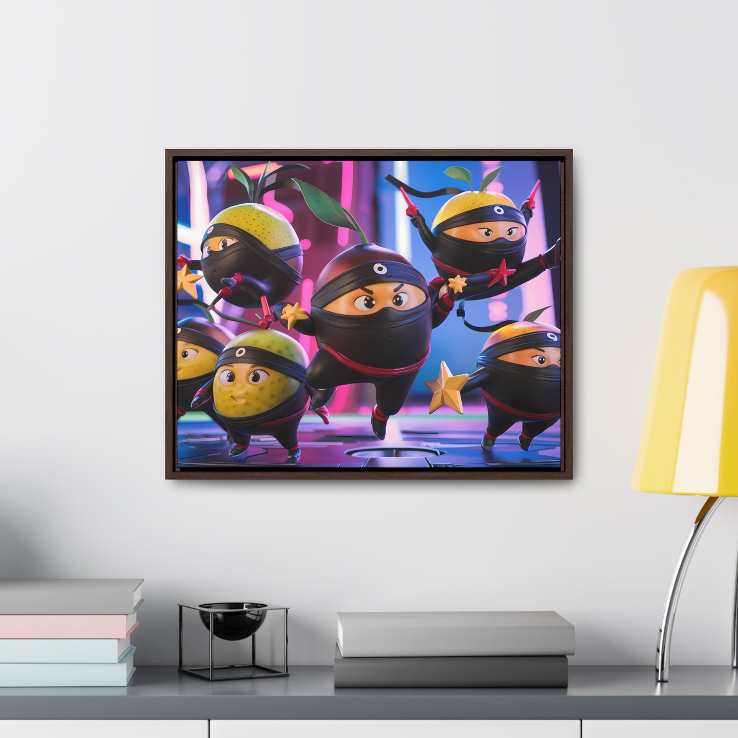 Ninja Citrus Squad: Star Power Unleashed - Gallery Canvas Wraps, Horizontal Frame