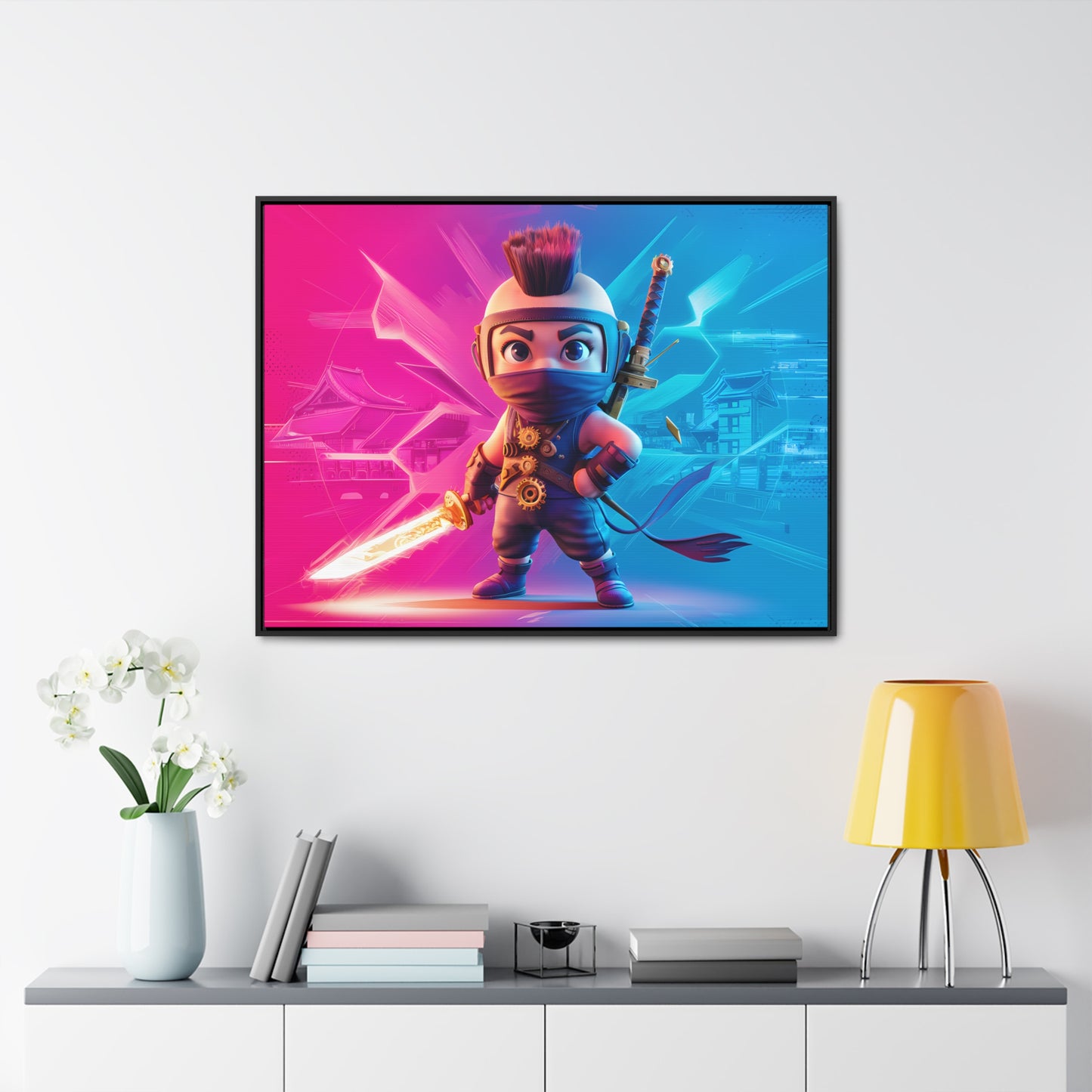 Neon Ninja Showdown - Gallery Canvas Wraps, Horizontal Frame