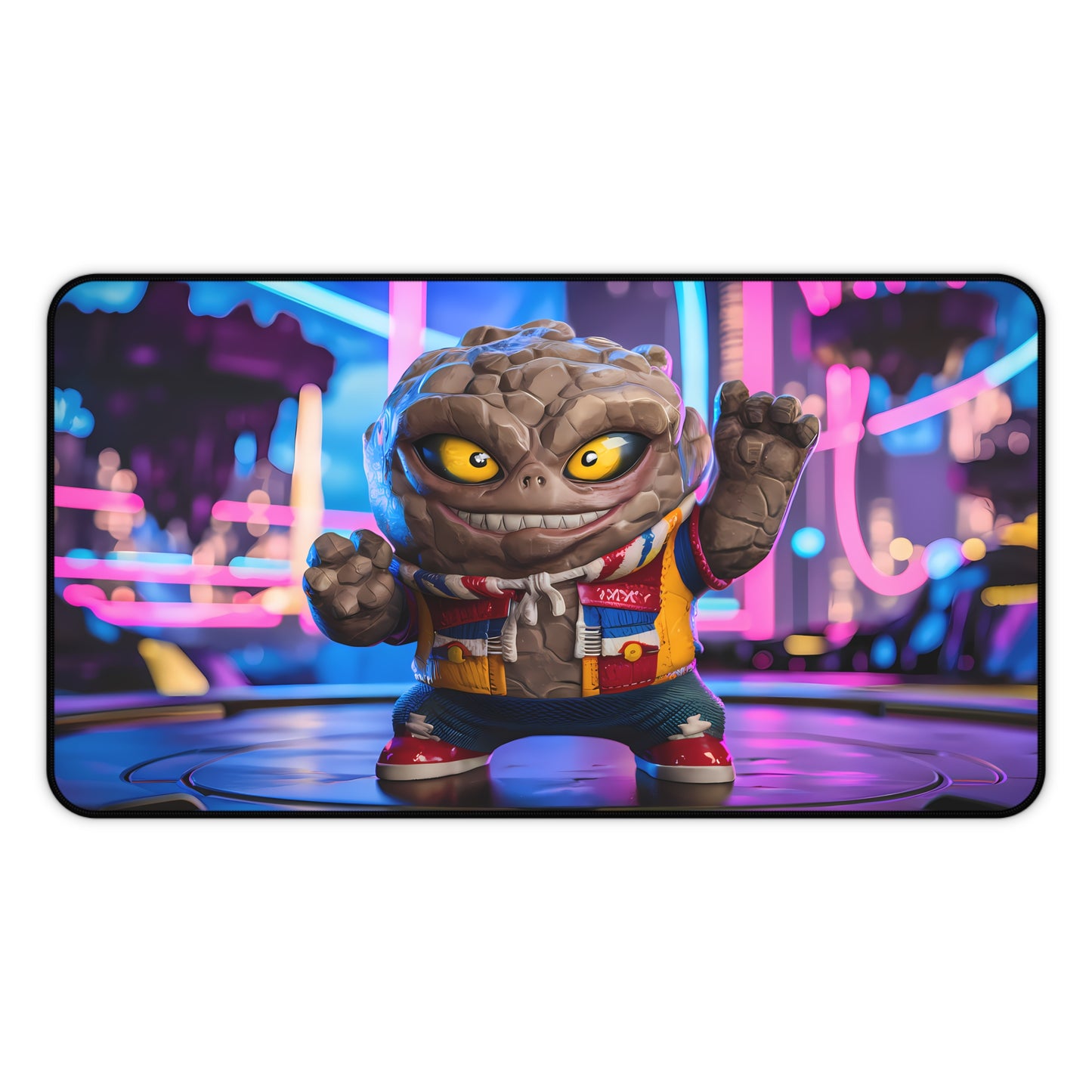 Rockstar Rumble in Neon City - Desk Mat