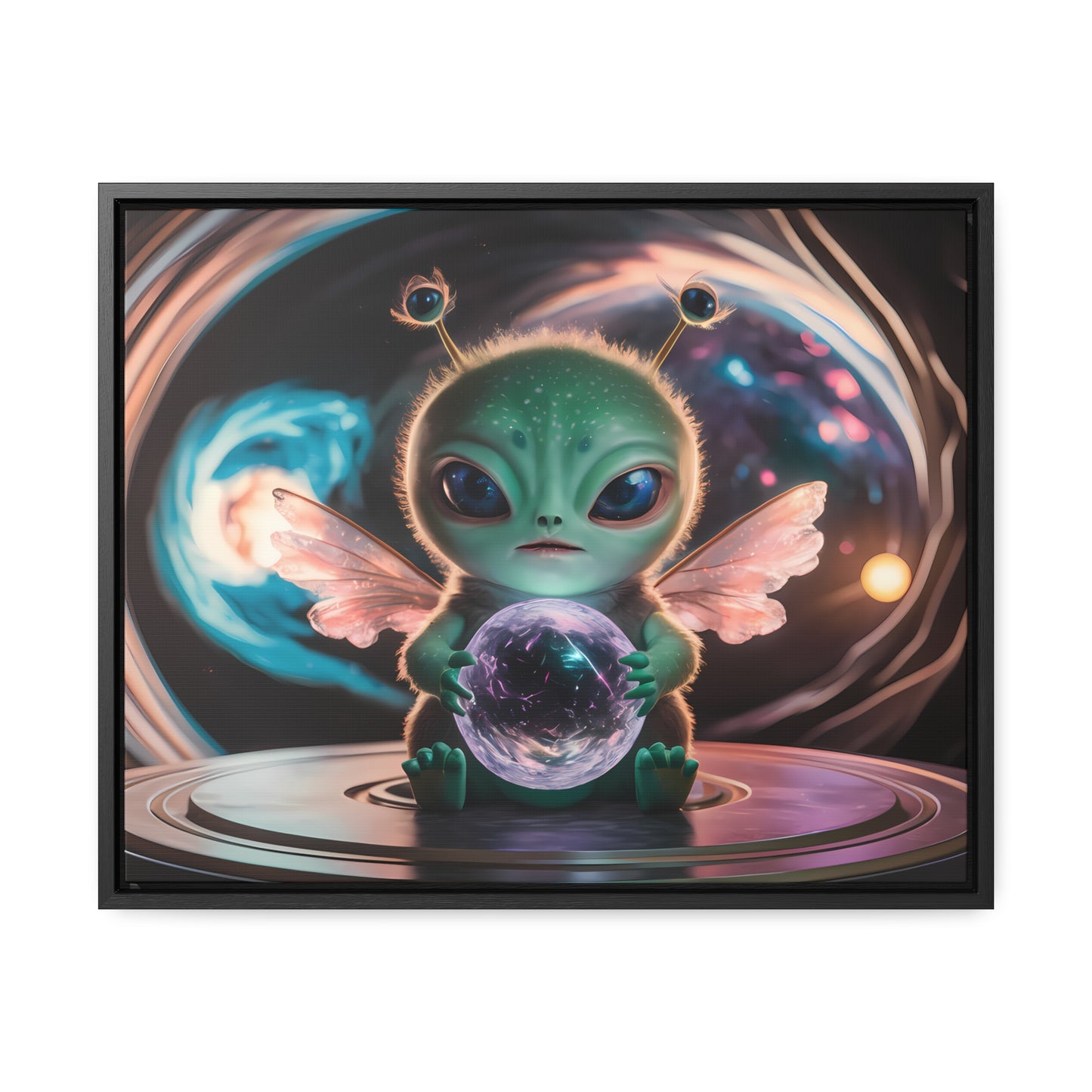 Guardian of the Cosmic Crystal - Gallery Canvas Wraps, Horizontal Frame
