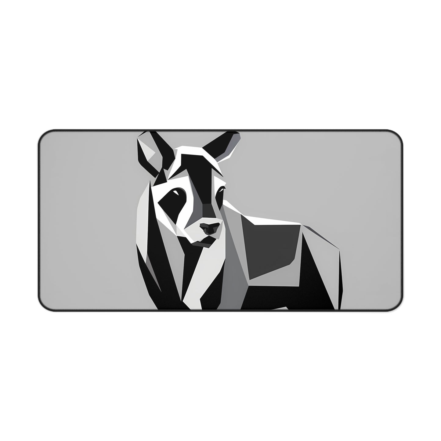 "Monochrome Kangaroo Abstract" - Desk Mat